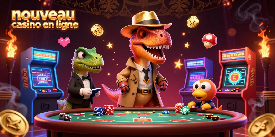 Plongez dans le monde animé du nouveau casino en ligne avec un velociraptor tentant de compter les cartes à une table de blackjack.