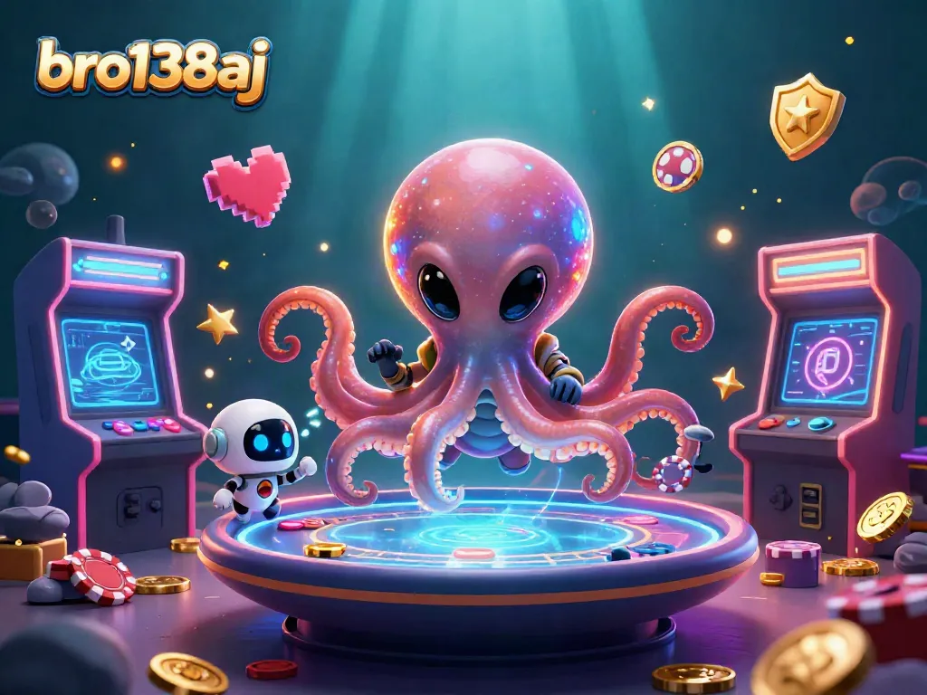 Experience enchanting gameplay at bro138aj with alien octopus and robot companions. Join the cosmic casino adventure!