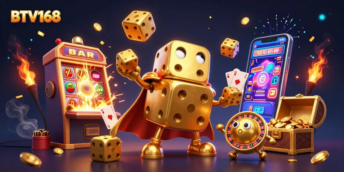 BTV168 offers exciting jackpot action across dynamic slot games in a vibrant casino setting.