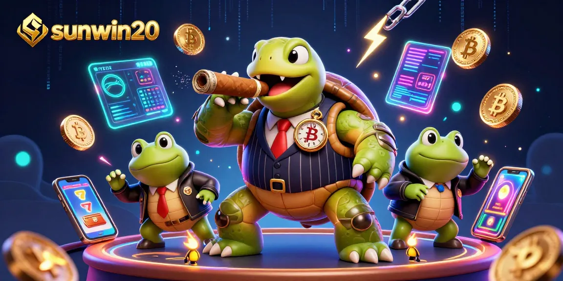 Experience thrilling gameplay at sunwin20 with vibrant casino elements and cryptocurrencies lighting up the scene.