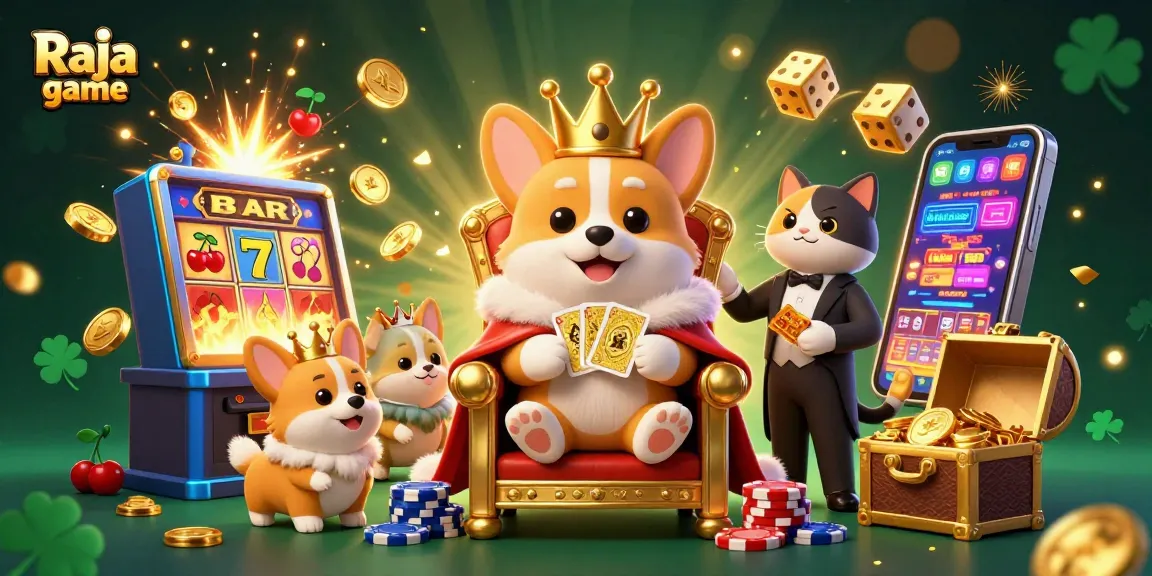 Win exciting rewards with Raja game in this vibrant, immersive casino scene bursting with activity.