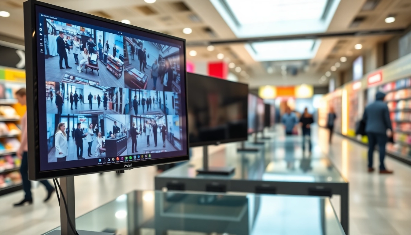 Visual representation of retail video analytics capturing real-time customer behavior in a lively store.