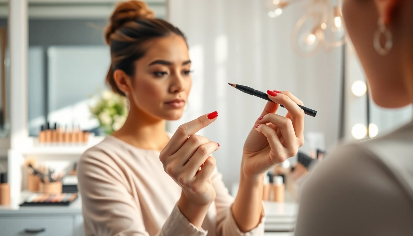 Enhance your look with a brow pen for perfect eyebrows.