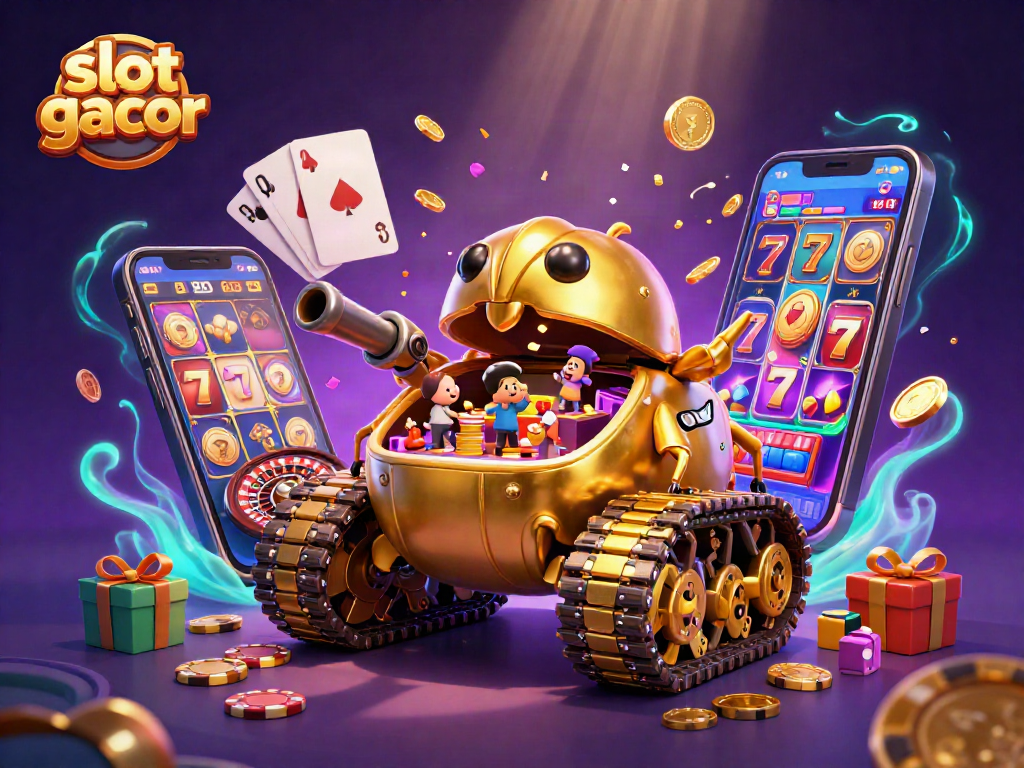 Experience slot gacor excitement with a 3D golden beetle tank casino and dynamic gaming elements.