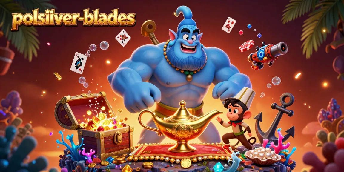 Experience the magic with polsilver-blades as the genie delivers vibrant casino treasures and excitement.