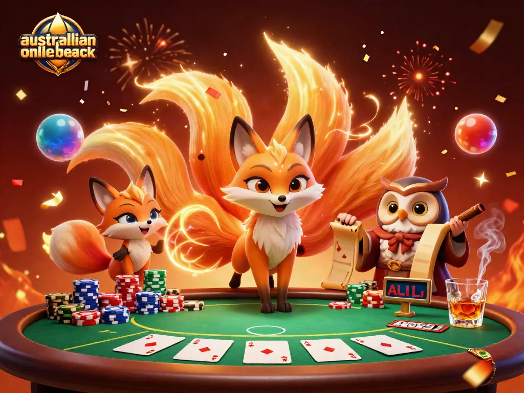 Experience australian online blackjack excitement with vibrant 3D characters and casino elements in dynamic gameplay.