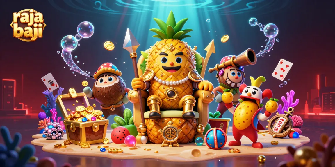 Engage in thrilling gameplay with raja baji at this vibrant beach casino scene featuring a dynamic 3D tropical illustration.