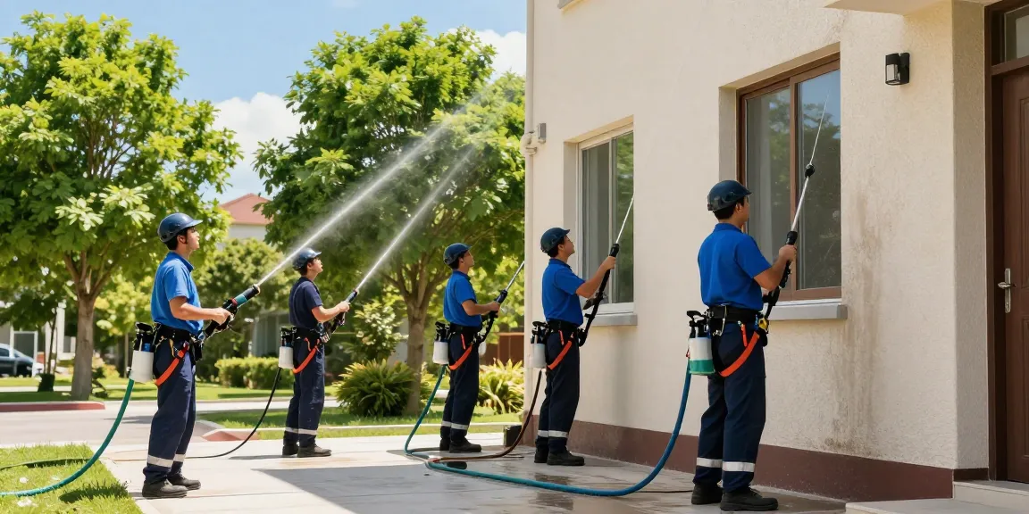 Reinigung Ebsdorfergrund - Professionelles Team führt eine Fassadenreinigung durch, um die Immobilie zu verschönern.