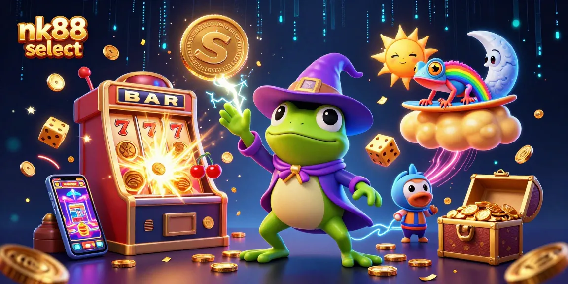 Experience the thrill of nk88 select with a vibrant 3D casino illustration showcasing exciting gaming elements.