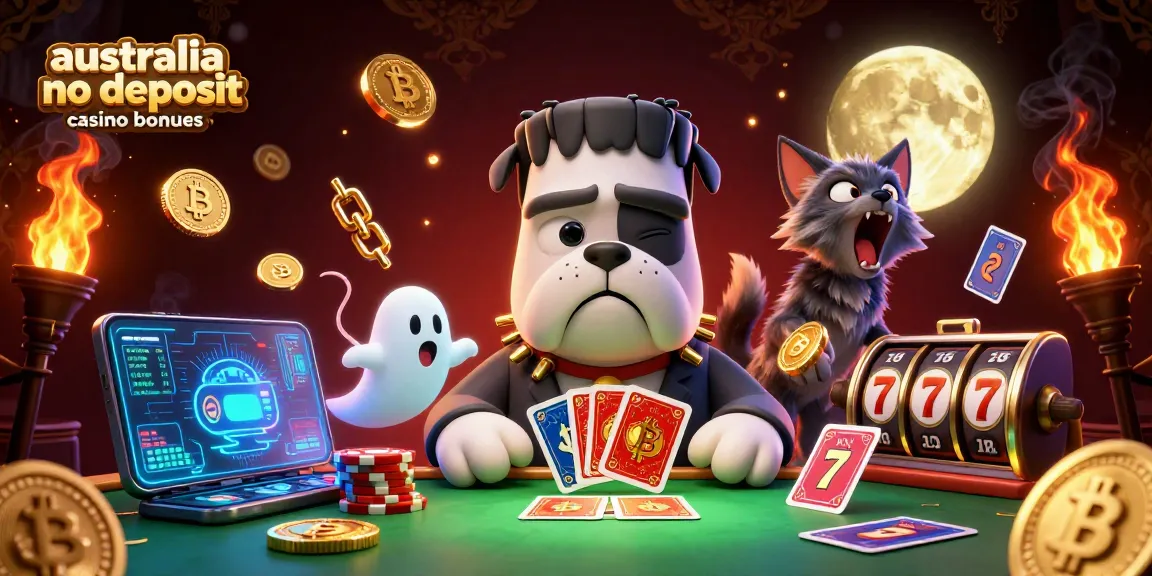 Engage with exciting australia no deposit casino bonuses through a lively casino scene featuring colorful characters.