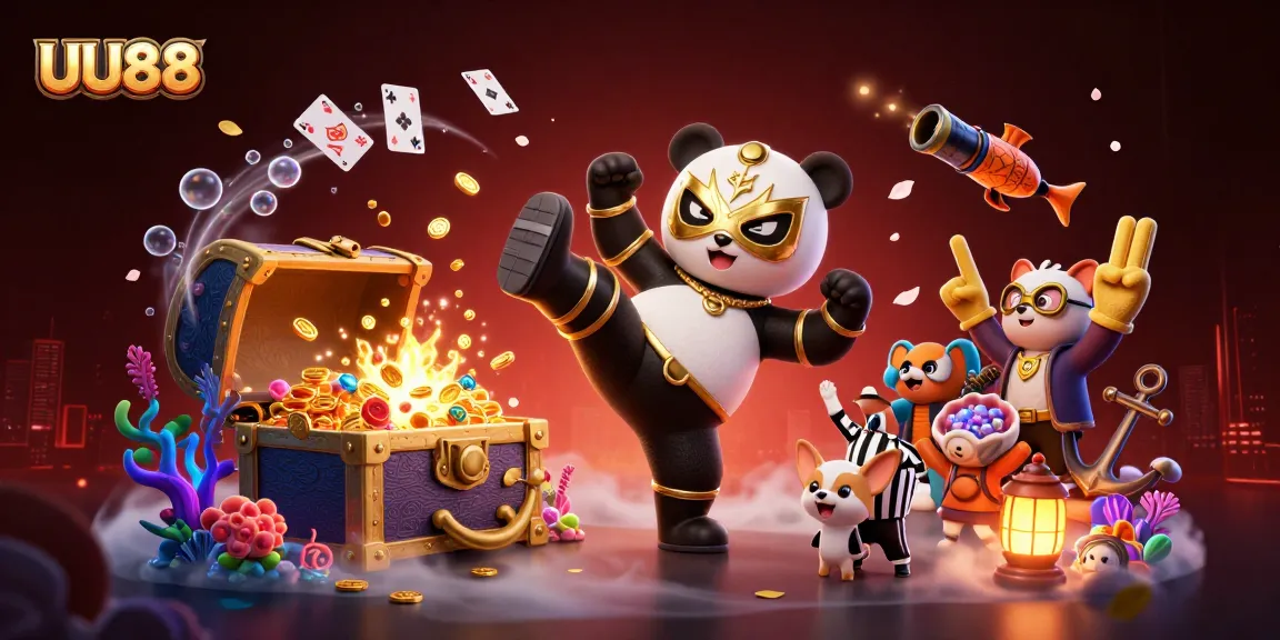 UU88 players enjoying a thrilling casino match in a dynamic, vibrant 3D scene with exciting game elements.