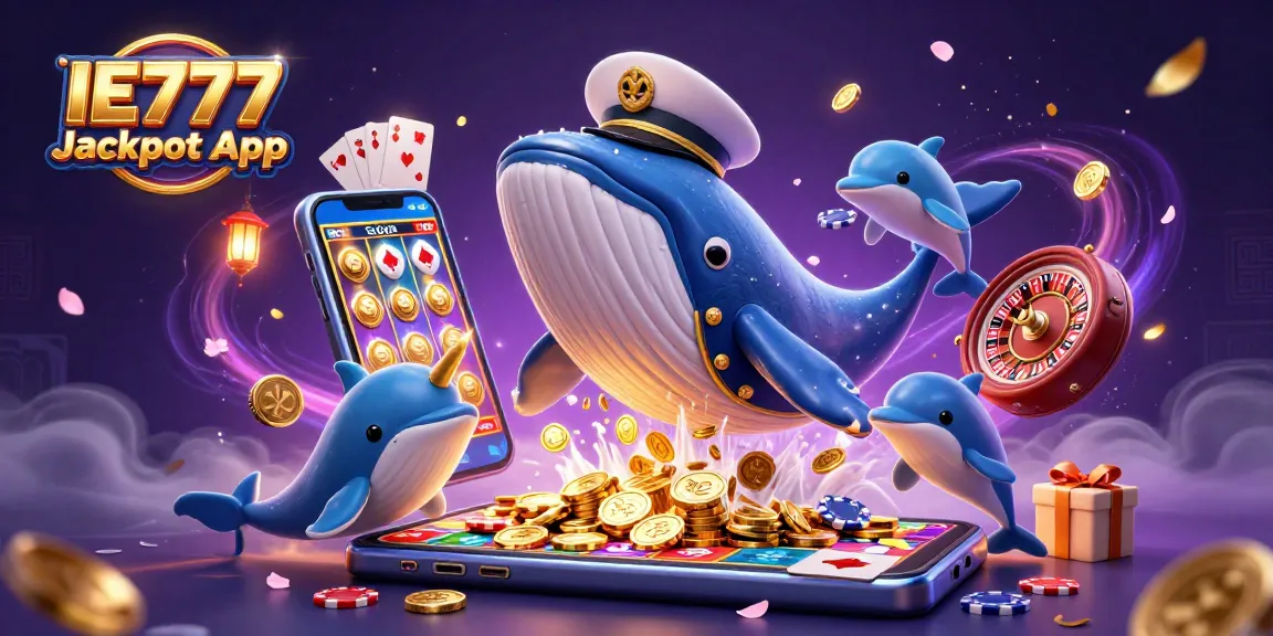 Experience the thrill of the IE777 Jackpot App with vibrant characters and engaging casino elements.