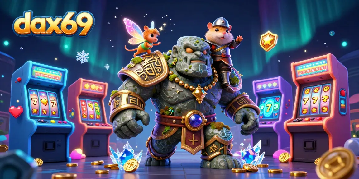 Menangkan jackpot fantastis di dax69 dengan golem penjaga dan fairi, permainan slot yang penuh warna.