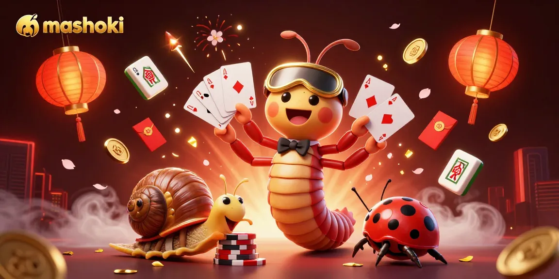 Experience exciting gameplay with mashoki's vibrant 3D casino scenes featuring unique characters and elements.