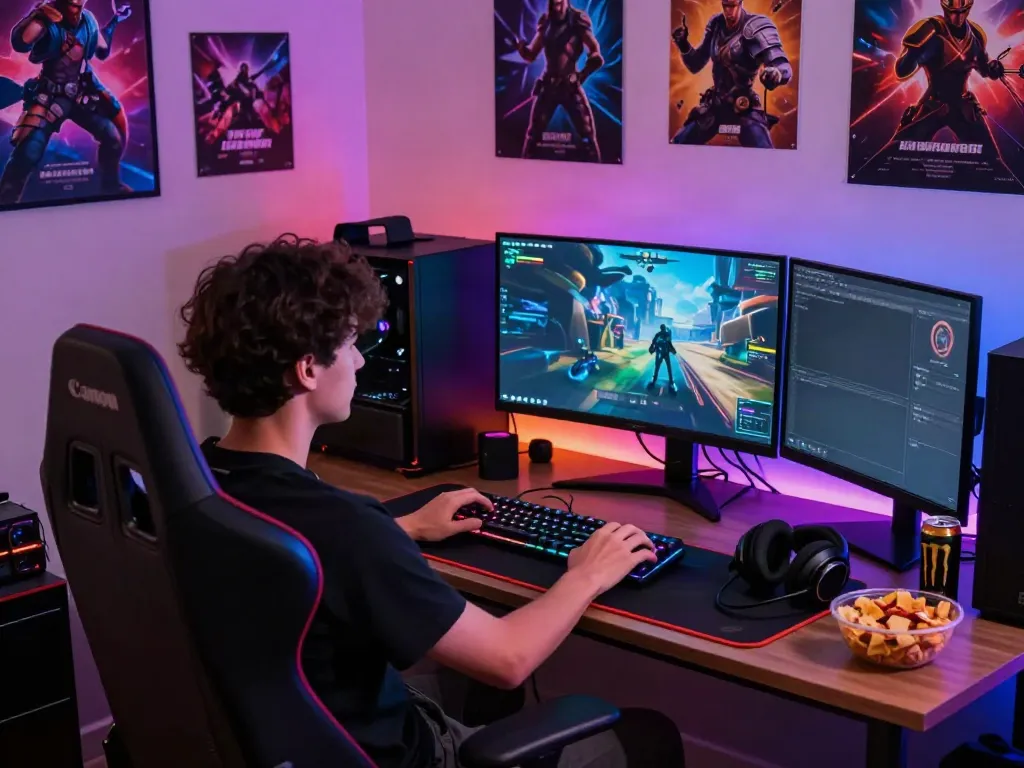 Trải nghiệm chơi game online với vvwin, gamer trong không gian sống động.