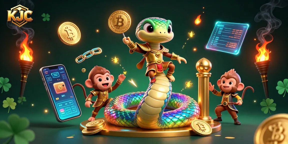 Engage with KJC, a vibrant casino scene featuring a rainbow serpent and playful monkey king.