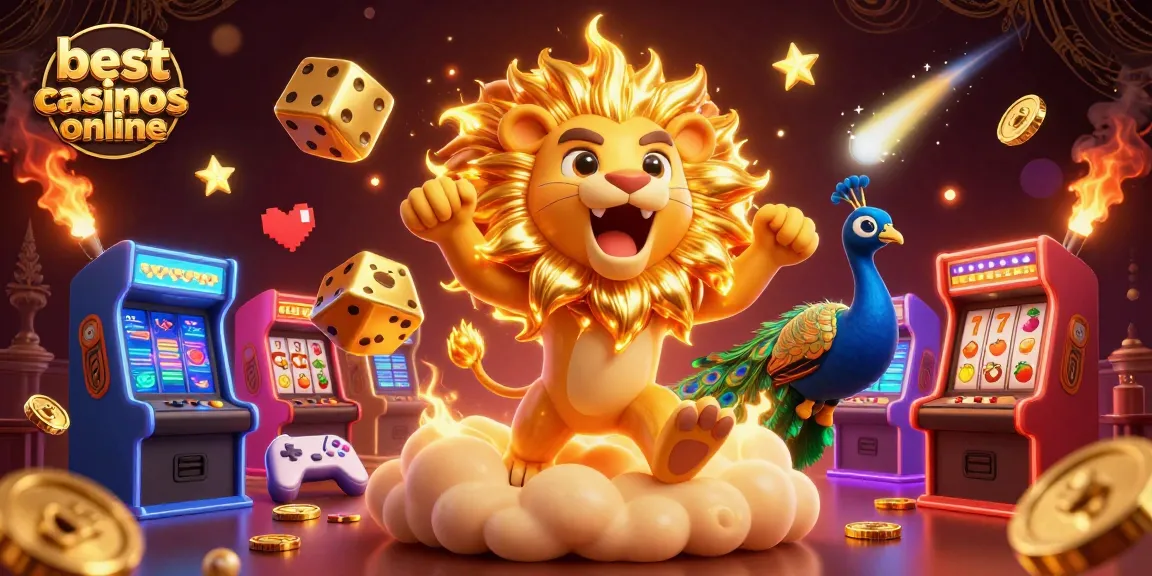Experience the excitement of the best arab casinos online with a vibrant 3D scene showcasing gaming action and elements.