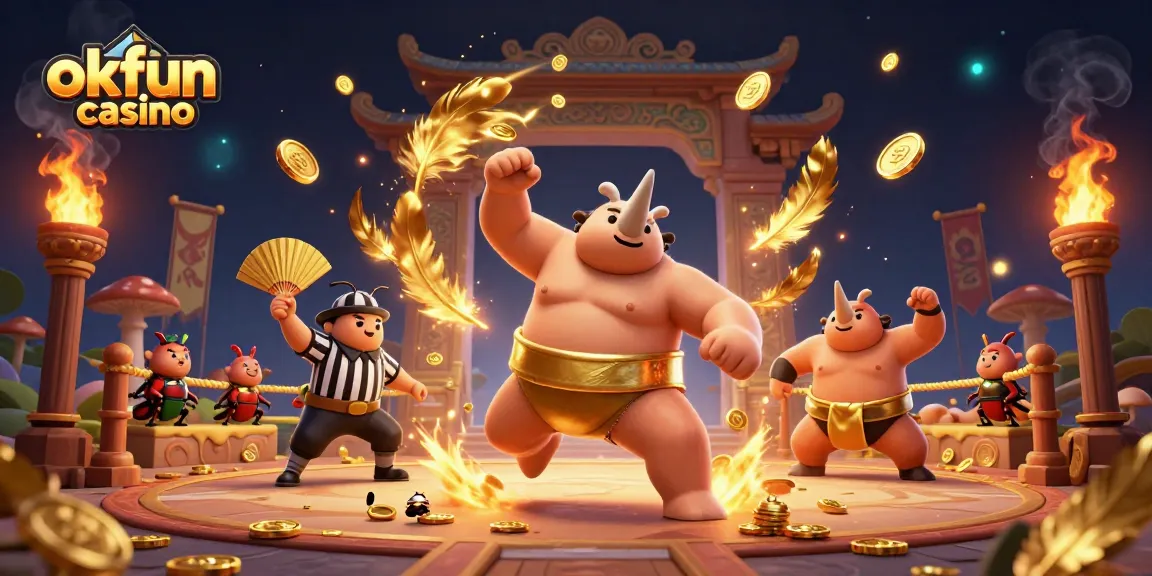 Experience thrilling gameplay at okfun casino featuring a dynamic beetle battle scene!