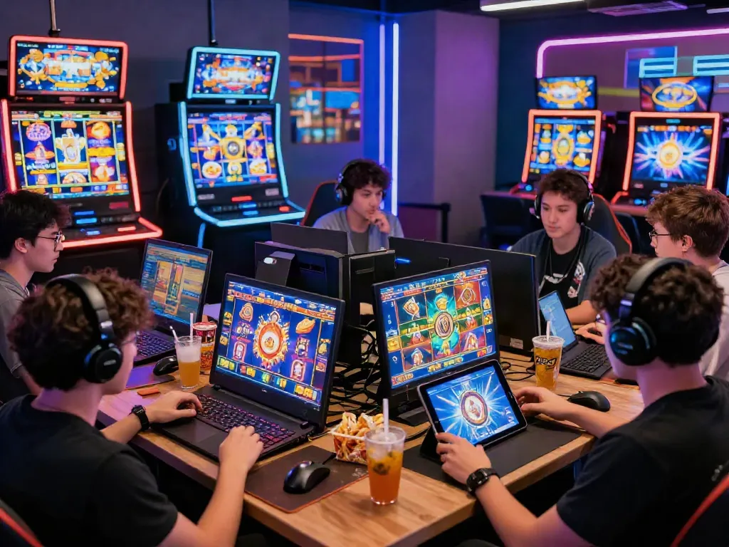 Engaged players experiencing slot qris games in a vibrant online gaming environment.