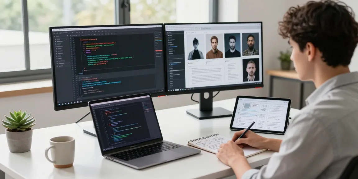 AI Image Detection technology at a modern workspace with a software engineer analyzing algorithms and models.