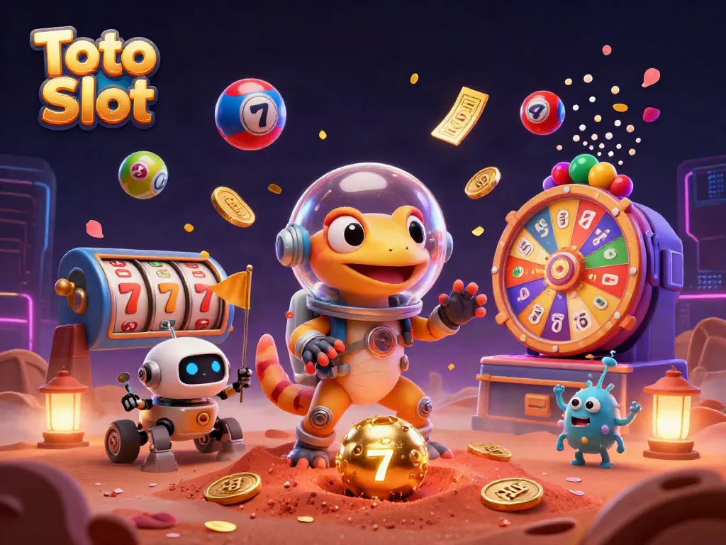 Menghadirkan Toto Slot, gecko luar angkasa 3D menemukan kasino emas di Mars.