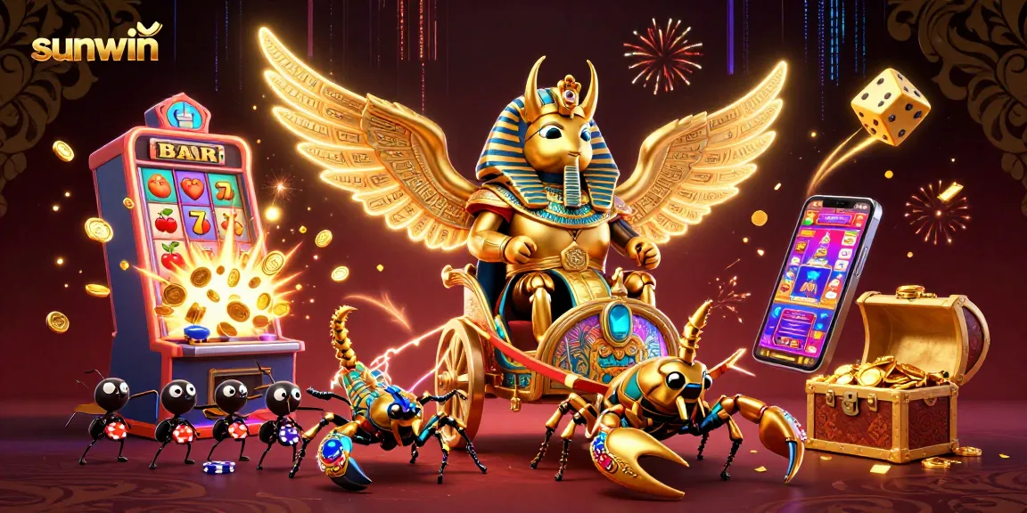 Experience the excitement of sunwin with a dynamic jackpot explosion and 3D casino characters.