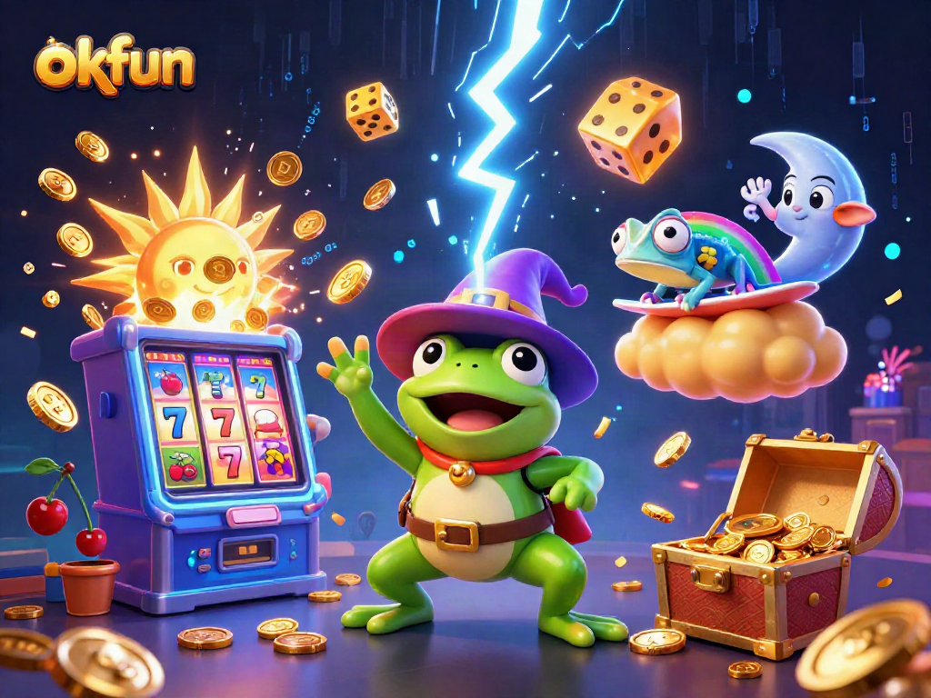 Experience thrilling wins at okfun with vibrant casino visuals and jackpot excitement!