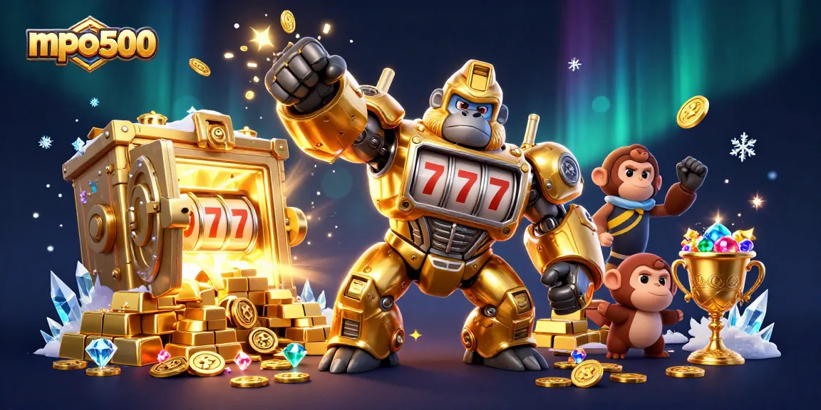 Experience exciting gameplay with mpo500 at the heart of this vibrant, dynamic casino illustration.
