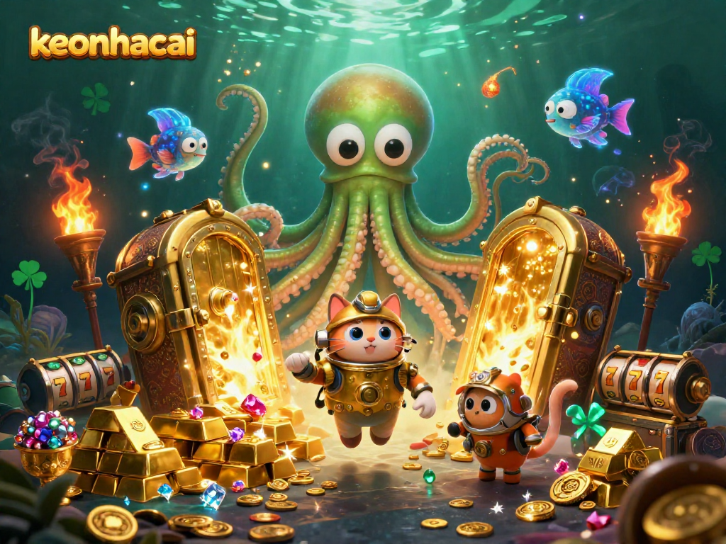 Experience thrilling adventures with keonhacai in this mesmerizing casino treasure illustration