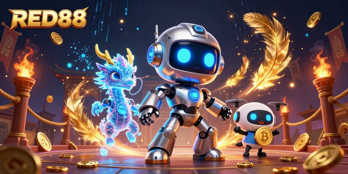 Experience thrilling action at RED88 with colorful 3D characters in a vibrant casino scene.