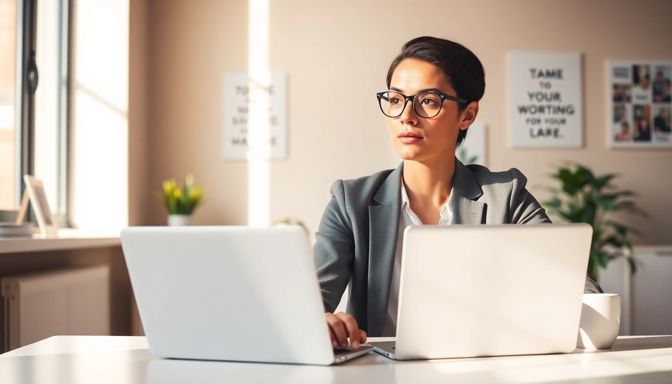 Explore your Ideal Career with a professional engaged in career planning in a modern workspace.