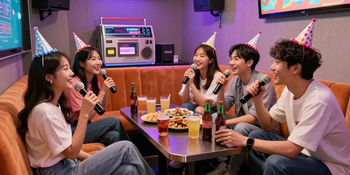 인천쓰리노에서 친구들과 노래를 부르며 즐거운 시간을 보내는 모습