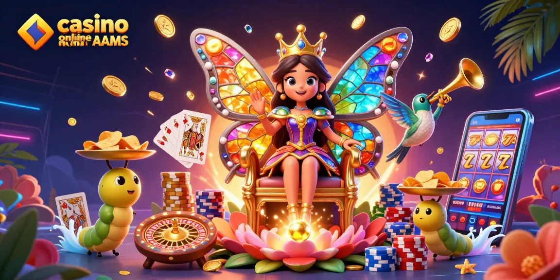 Giocando ai casino online non AAMS con la regina farfalla tra stelle di slot e trionfi di roulette.